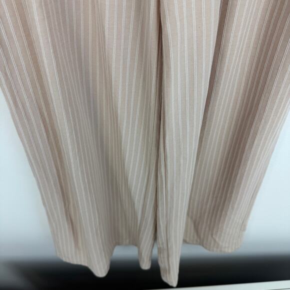 Joe & Rae Womens Adjustable Drawstring Wide Leg Pink/White Striped Pants Small - Picture 4 of 9